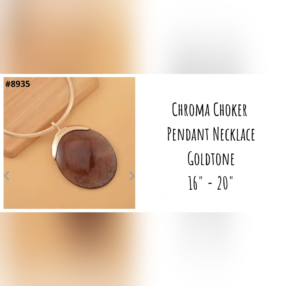 Two Chroma choker pendant necklaces, goldtone, $16 each or $30 both!